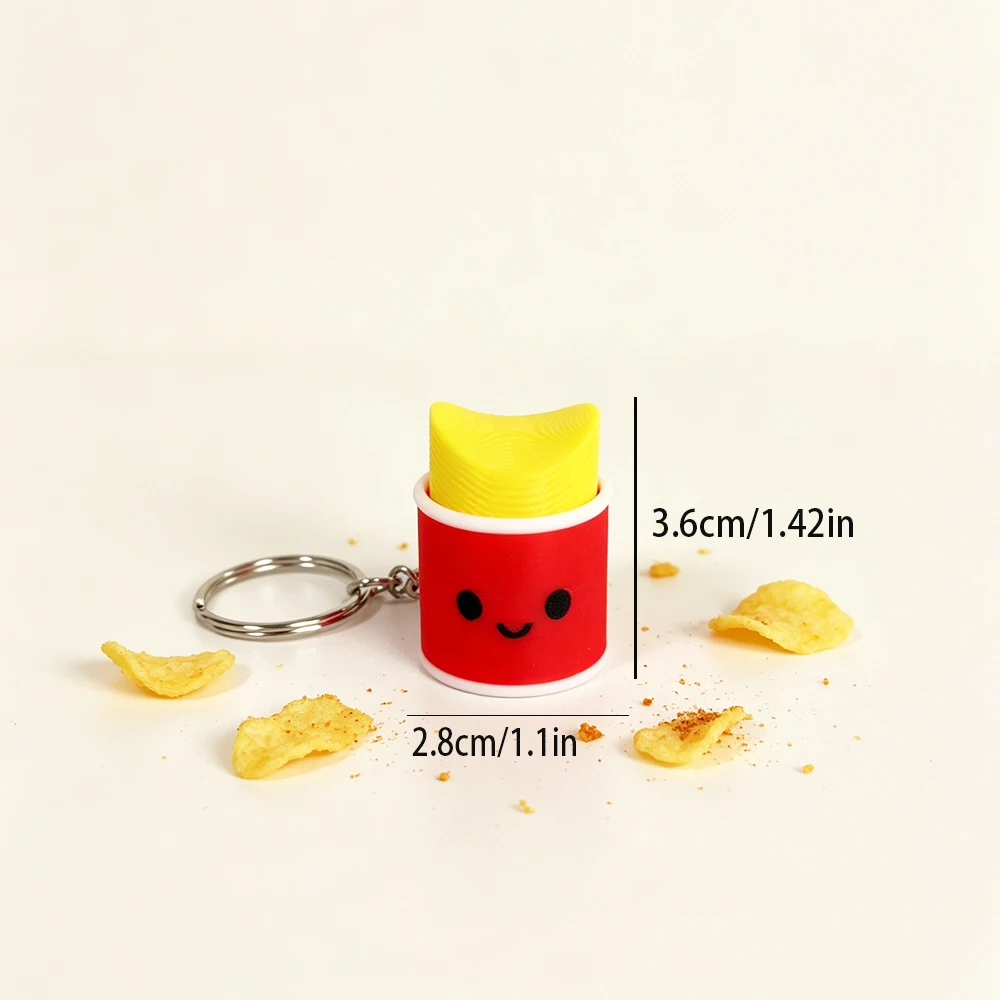 Clickable Potato Chips 3d Printing Decompression Button Backpack Hanging Car Accessories Multifunctional Unique Keychain