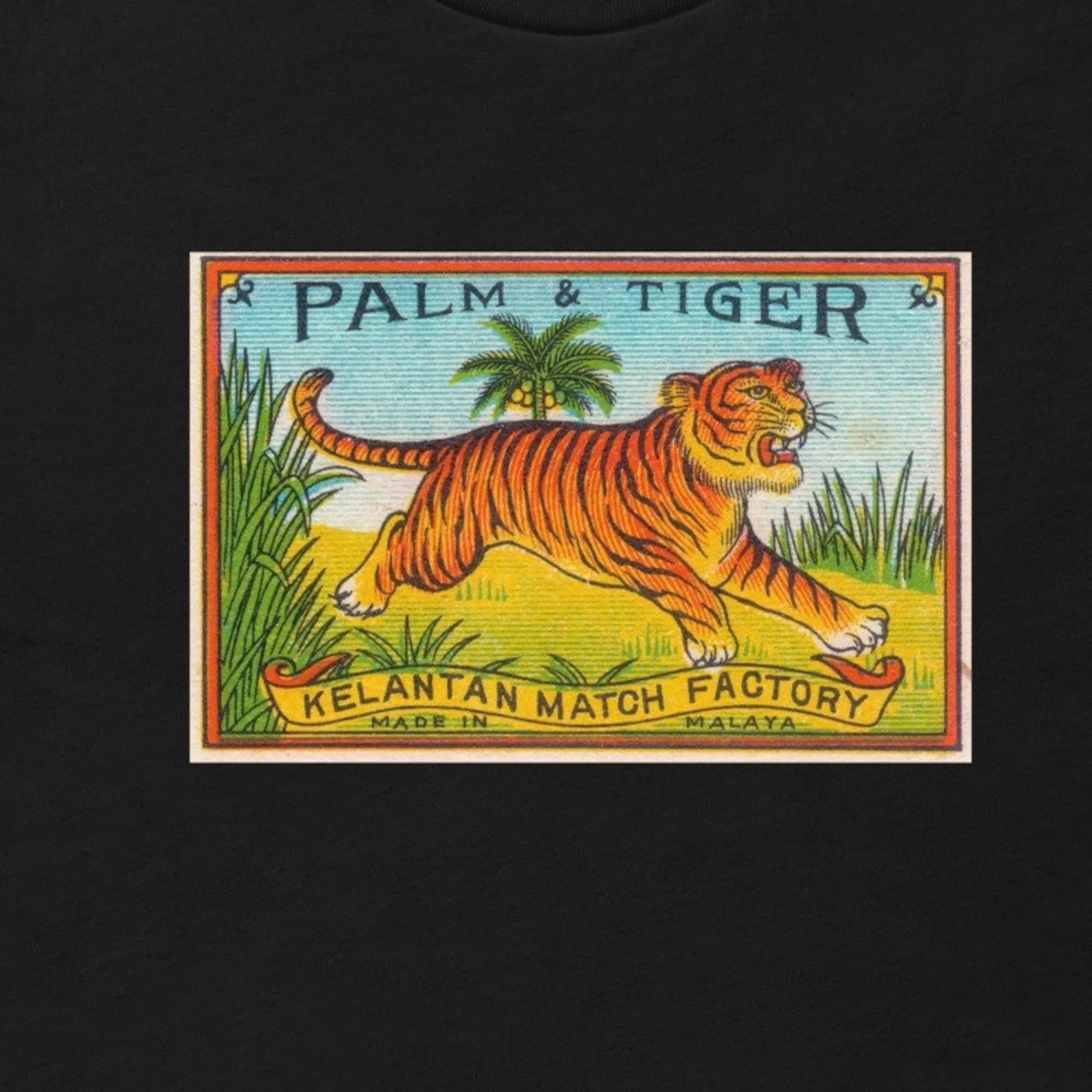 Matchbox Label Design Palm Tiger T Shirt Free Shipping