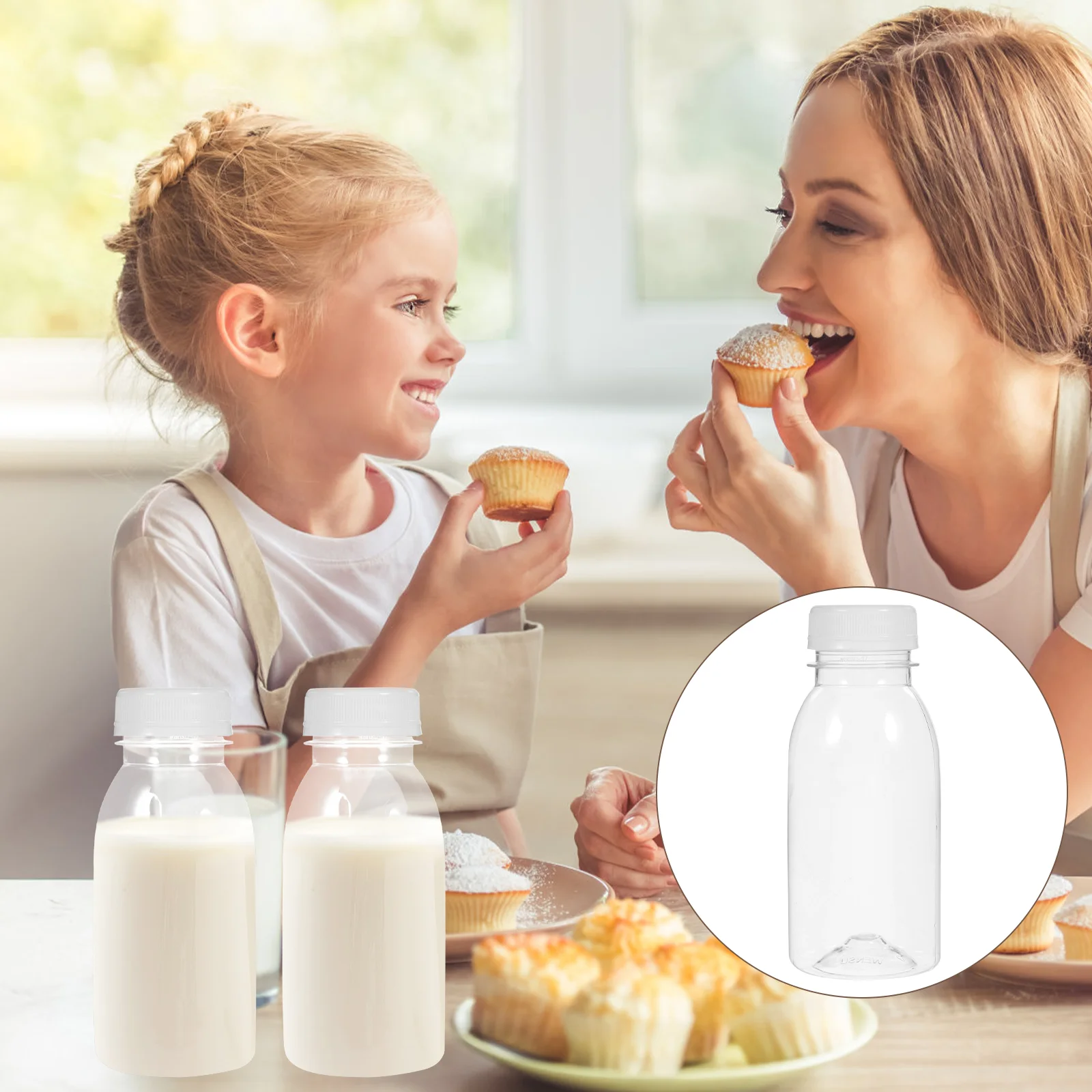 10 Pcs Water Bottle Pudding Fresh Milk Yogurt Child Travel Reusable Bottles Pet Plastic Drink