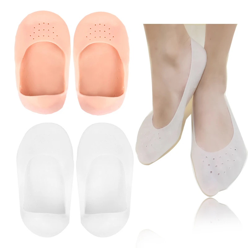 1Pair Silicone Insole Moisturizing Socks Heels Protector Anti Crack Foot Spa Socks Gel Shoes Insoles Feet Care Pedicure Socks