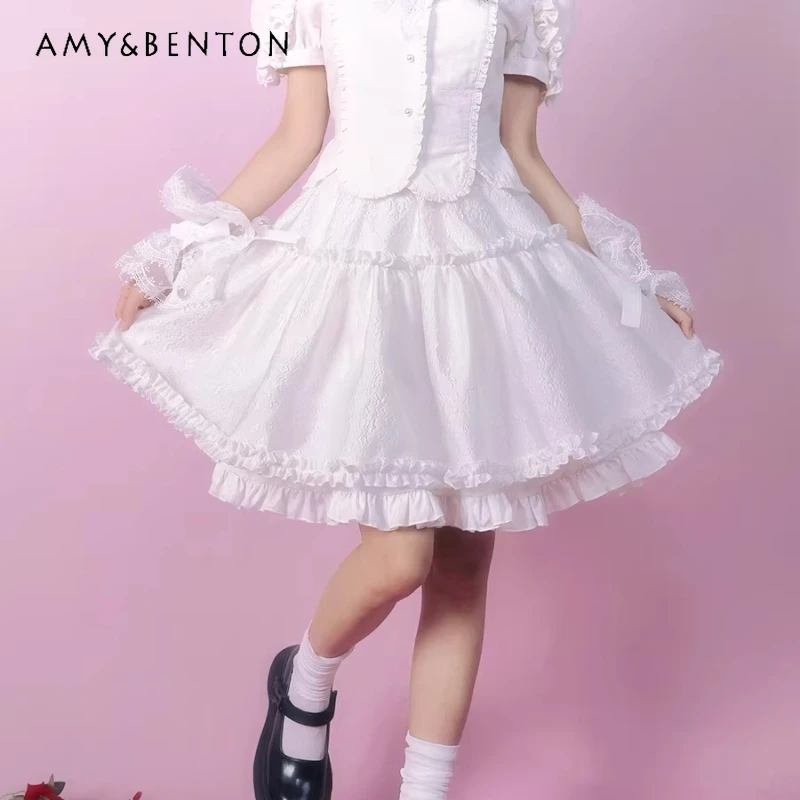 

Original Design Girl Jacquard Women's Clothing 2026 Spring Summer New Sweet Fluffy Elastic Cute Versatile Short Skirts Ladies
