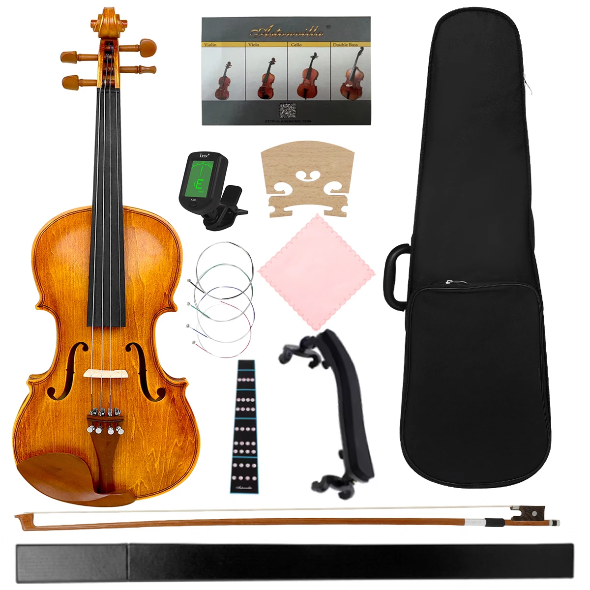 

AV-212 4/4 Full Size Violin Maple Wood Remium Violin Outfit for Beginners Adults Kids Handcrafted Student Beginner Violin