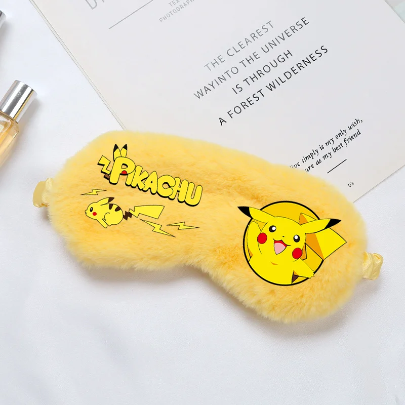 Pokemons Pikachu Sleeping Eye Mask Blindfold Eye Cover Mask Eyepatch Travel Home Eyes Relax Mask Eyeshade Unisex Party Gifts view 2