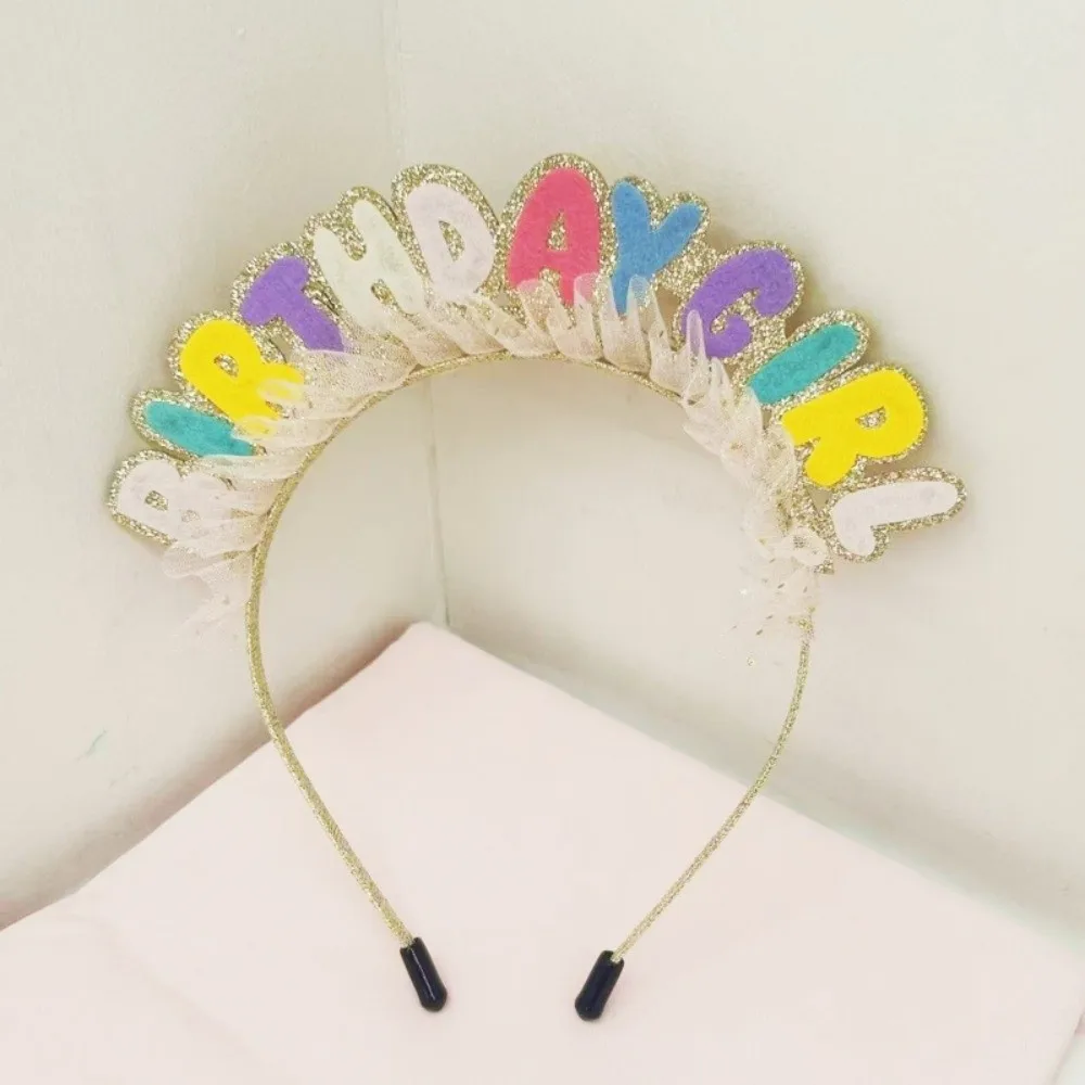 New Cartoon Birthday Headband Creative Hair Accessories Children's Headband Lace Birthday Headwear Birthday Props