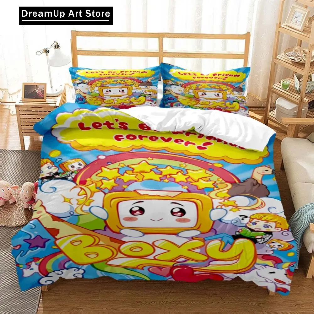 3D Print Cartoon Lanky-box Foxy Boxy Bedding Set Boys Girls Twin Queen Full Size Duvet Cover Pillowcase Bed Adult Bedroom