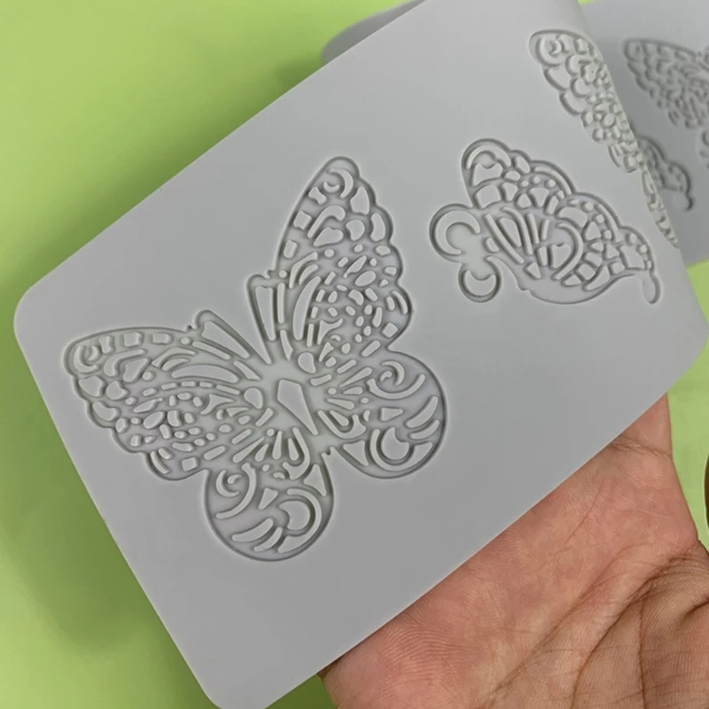 Professional Silicone Mold Butterfly Lace Fondant Mat Hollow Out Embossing Mat Drop Shipping