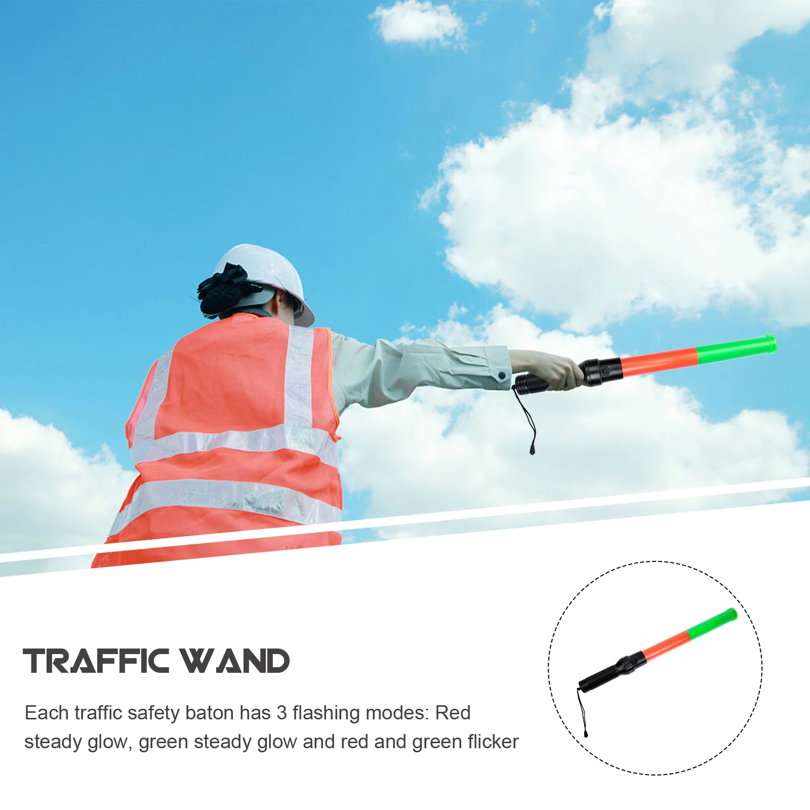 Traffic Multi-function Light Wand Portable Stick Major Bright Glow Convenient Abs Professional Handheld LED