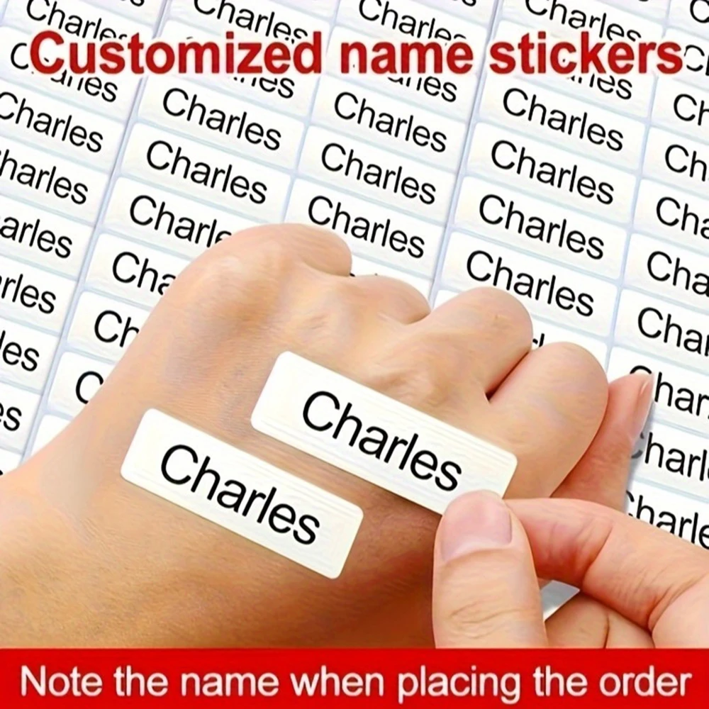 30-1000pcs Premium White Name Stickers: Custom-Designed & High Quality. Revamp Your School Supplies, Sorting Label
