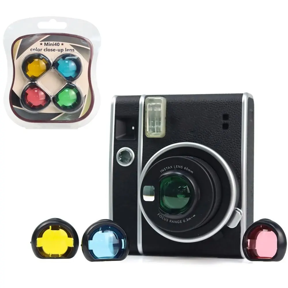 

4pcs Colorful Close-up Lens Filter Color Adjustment Portable Instant Camera Filter Kit Multicolour for Fujifilm Instax Mini 40
