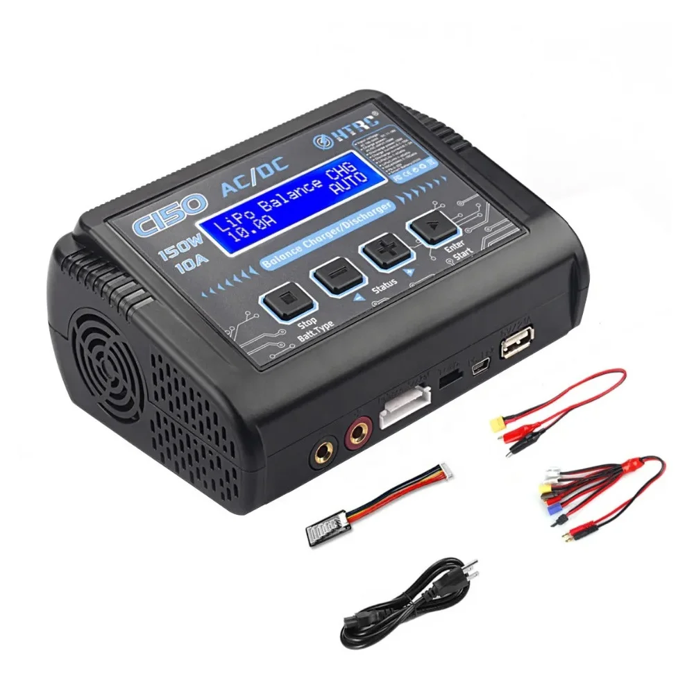 

HTRC C150 Smart Balancer Зарядное устройство AC/DC 150 Вт 10 А Разрядное устройство для радиоуправляемых самолетов LiPo LiHV LiFe Lilon NiCd NiMh Pb Батареи