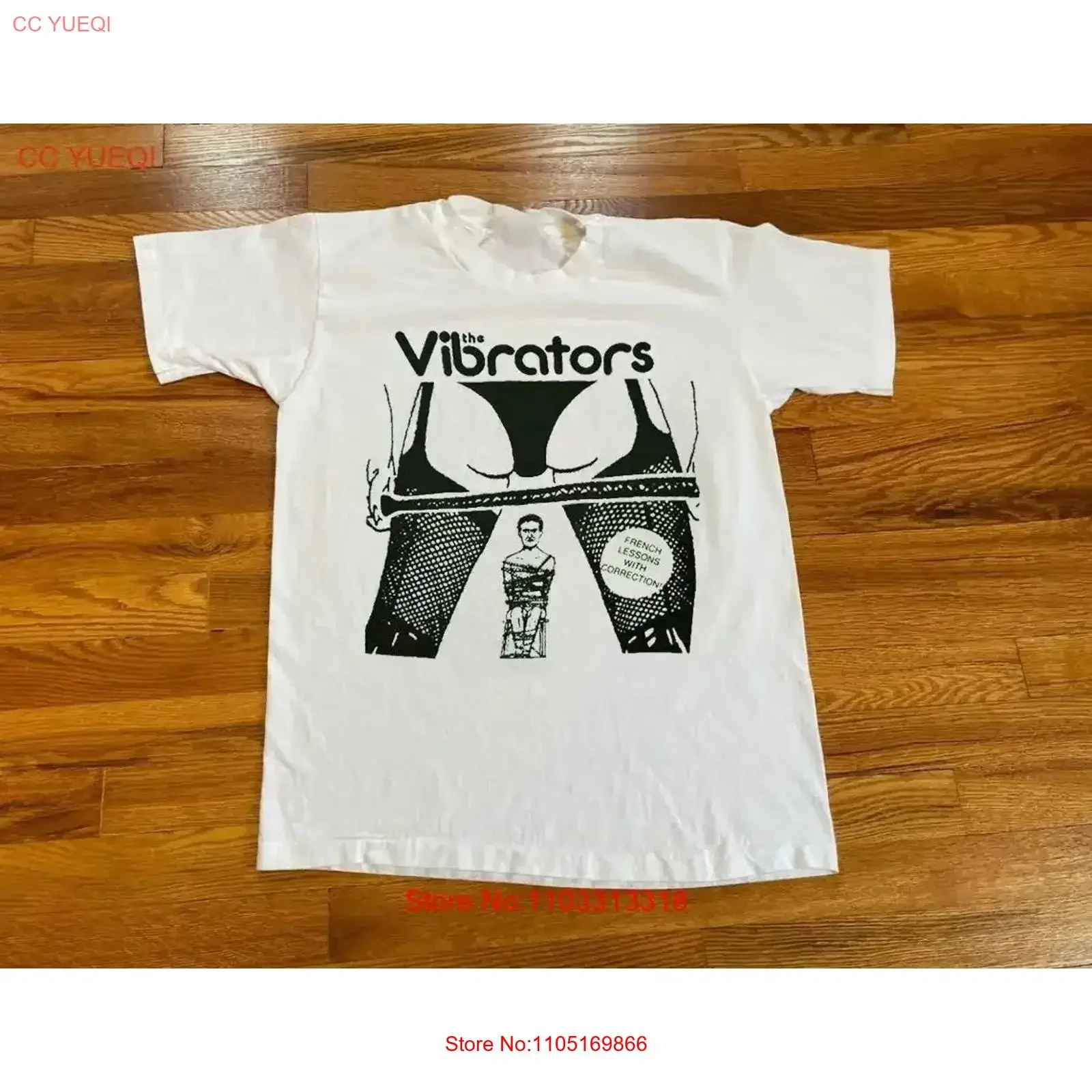 The Vibrators French Lessons With Correction T Shirt WA270 vintage Washed Slightly Casual homme Versatile Breathable vintage