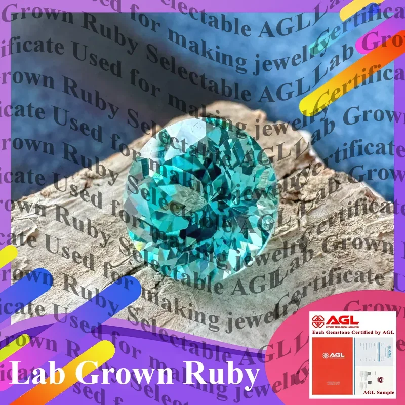 

TOP Lab Grown Paraiba Round Cut Gemstone for DIY Advanced Jewelry Making Inlay Ring Necklace Bracelet Selectable AGL Certificate