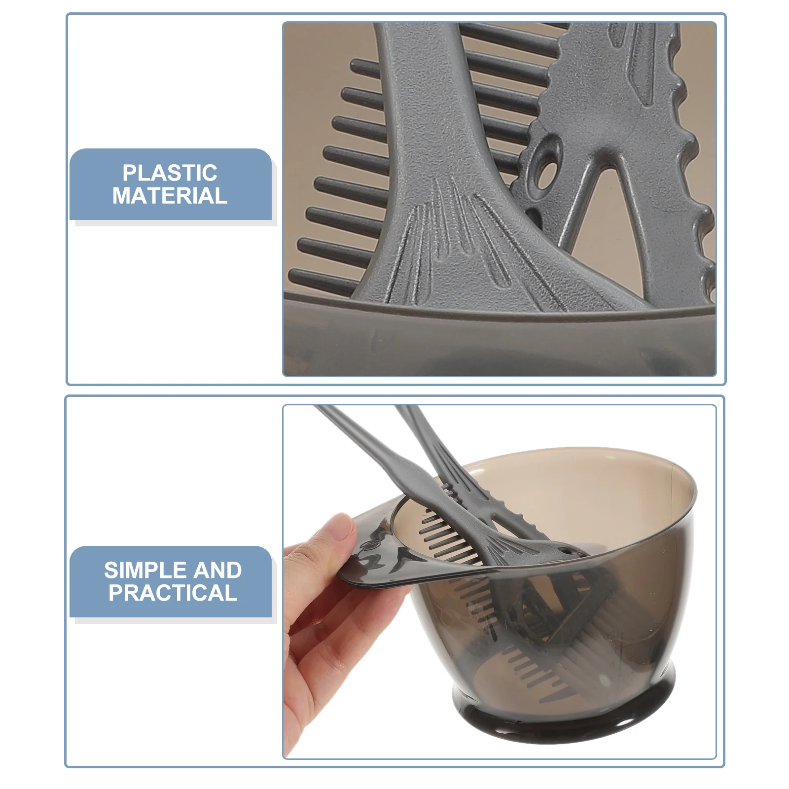 3Pcs Hair Dyeing Supplies Set Hair Coloring Bowl Brush Comb Flexible Bristles Smooth Application Home Salon Kit - Image 4