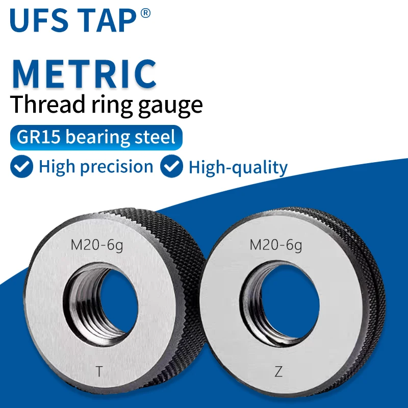 UFS 1SET(1*GO+1*NOGO) 6g Accuracy M77-M88 X0.5/0.75/1/1.5/2/3/4/6 Standard Metric Fine Tooth Thread Ring Gauge Measure Tool