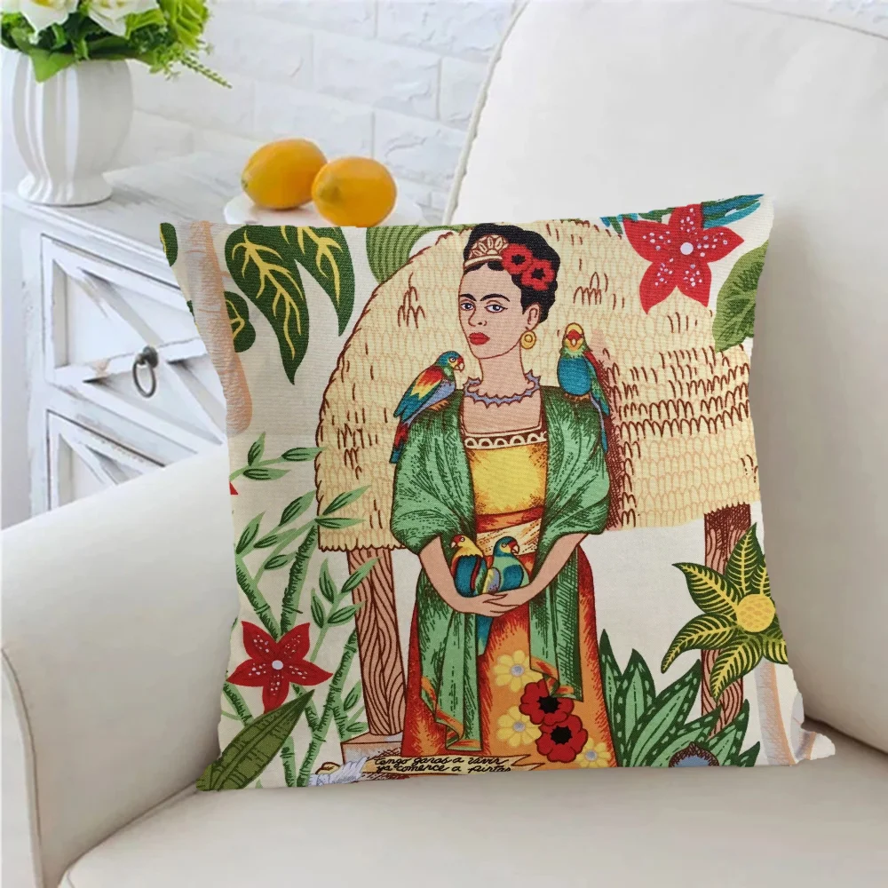 Poszewka na poduszkę F-kahlo 50x50 dekoracyjne poduszki na kanapę domu 45x45 poduszki obejmuje 40*40 40x40cm Salon prostokątny 60x40 włókienniczy