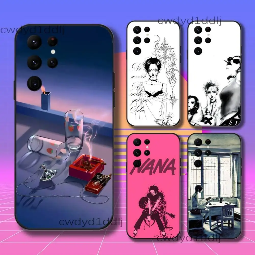 N-NANA Anime O-Osaki Phone Case For Samsung S10,S21,FE,S21 ,S26,S25,S24,S23,Ultra,S9,S22,Plus Black Shockproof Silicone Sof