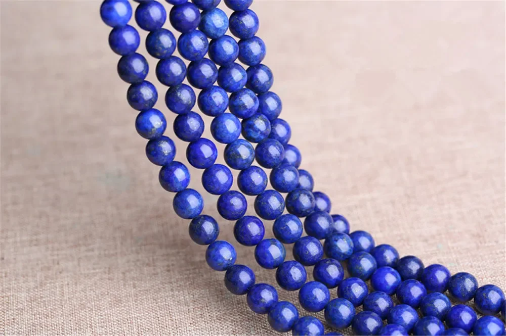 Enhanced Natural Lapis Lazuli Beads 6mm-14mm Smooth Polished Round 15 Inch Strand