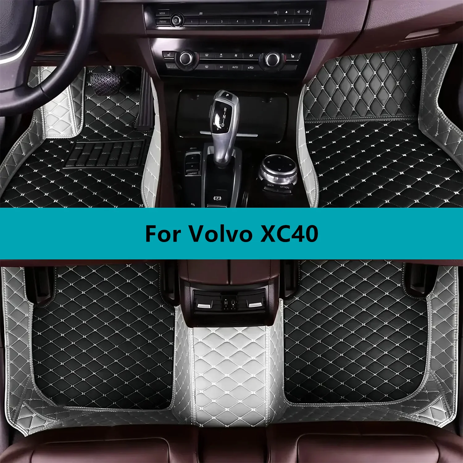 

Кожаные автомобильные коврики для Volvo XC40 2022 2023 2024 2025 2026, всепогодные водонепроницаемые автомобильные коврики