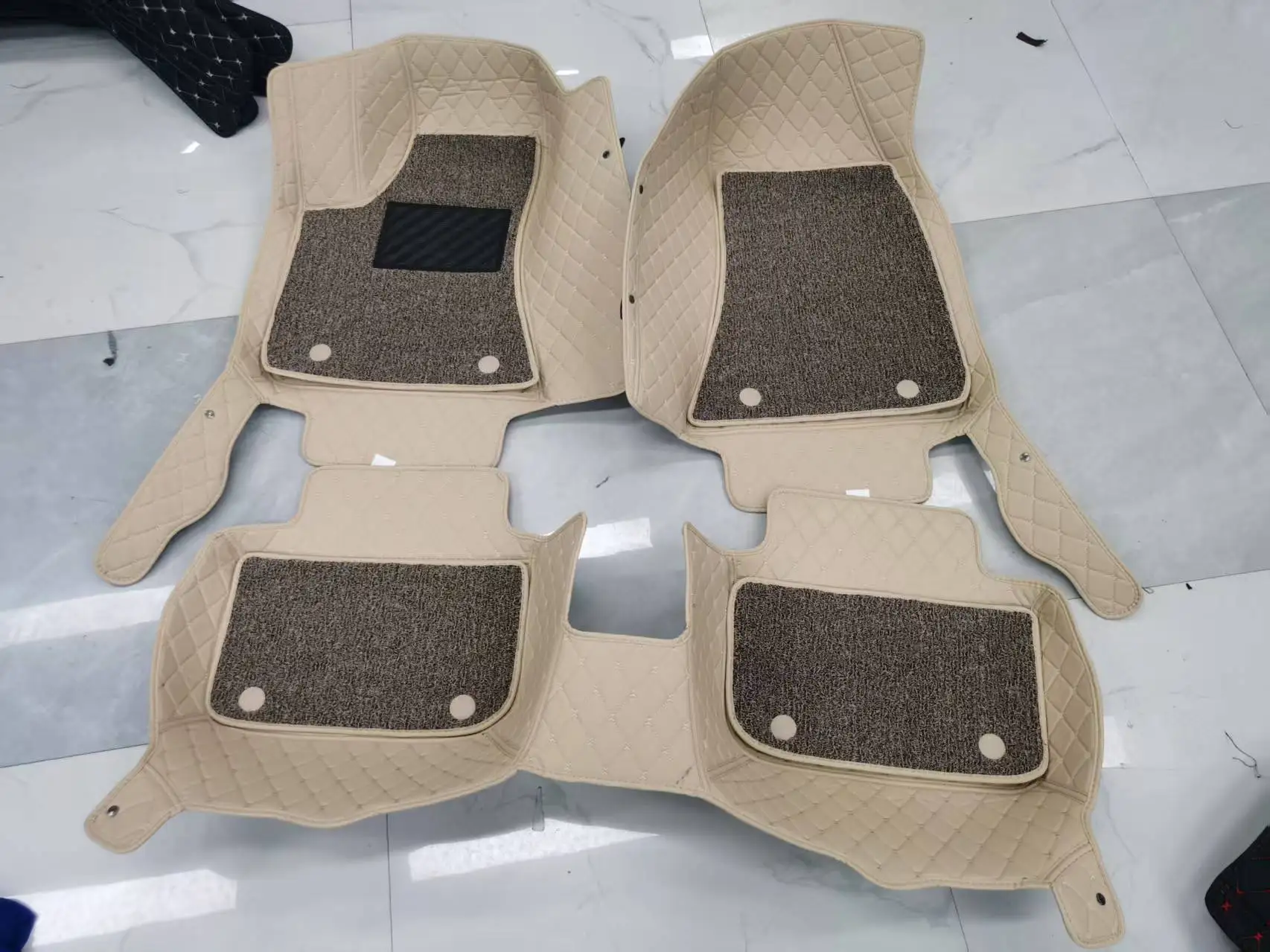 

Double Layer Colorful Leather Car Floor Mat for BMW X3 G48 LWB Auto Carpet Parts