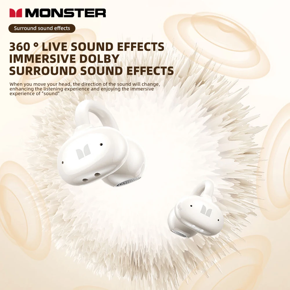 Monster AIRSTAR M800 سماعة لاسلكية تعمل بالبلوتوث سماعات أذن HD المكالمات إلغاء الضوضاء سماعات الموسيقى في الهواء الطلق سماعات رياضية لشاومي