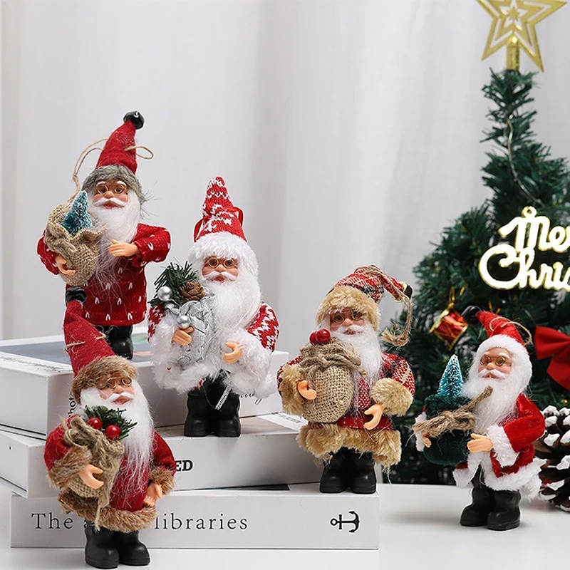 1PC Festive Party Supplies Santa Claus Doll Standing Father Holiday Celebration Home Decor Xmas Gift Christmas Tree Ornament