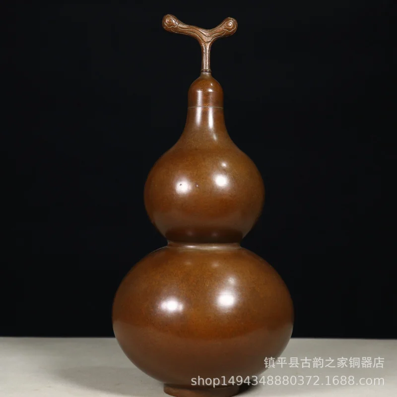 

31,5 см красная тыква в китайском стиле для дома, гостиной, офиса, латунное украшение для входа, открытие дисплея, подарок