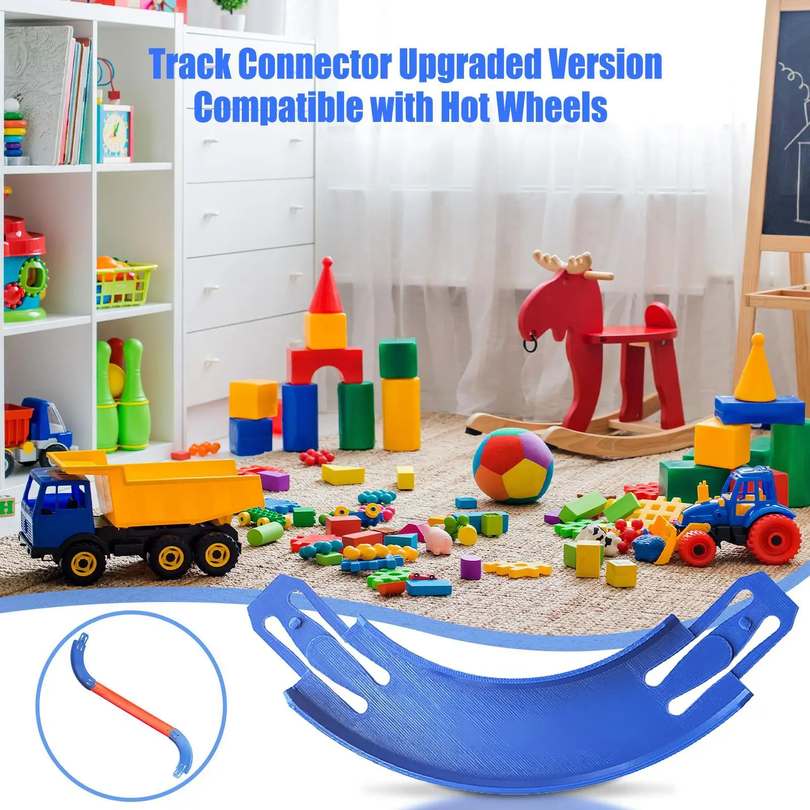 

Toy Car Connectors for Tracks 90 Degree Curved Racetrack Connectors Racing Vehicle Racetrack Accessories for Kids Toddler Boys