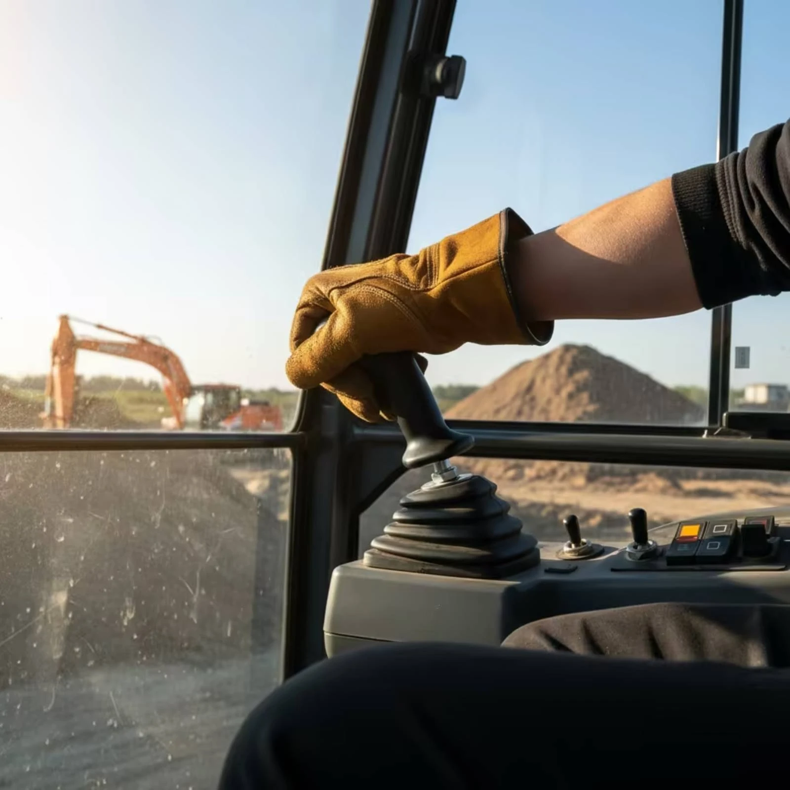 Excavator Handle with Mounting Stem Threaded Excavator Joystick Handle Equipment Parts Ergonomic Long-Lasting for Operators