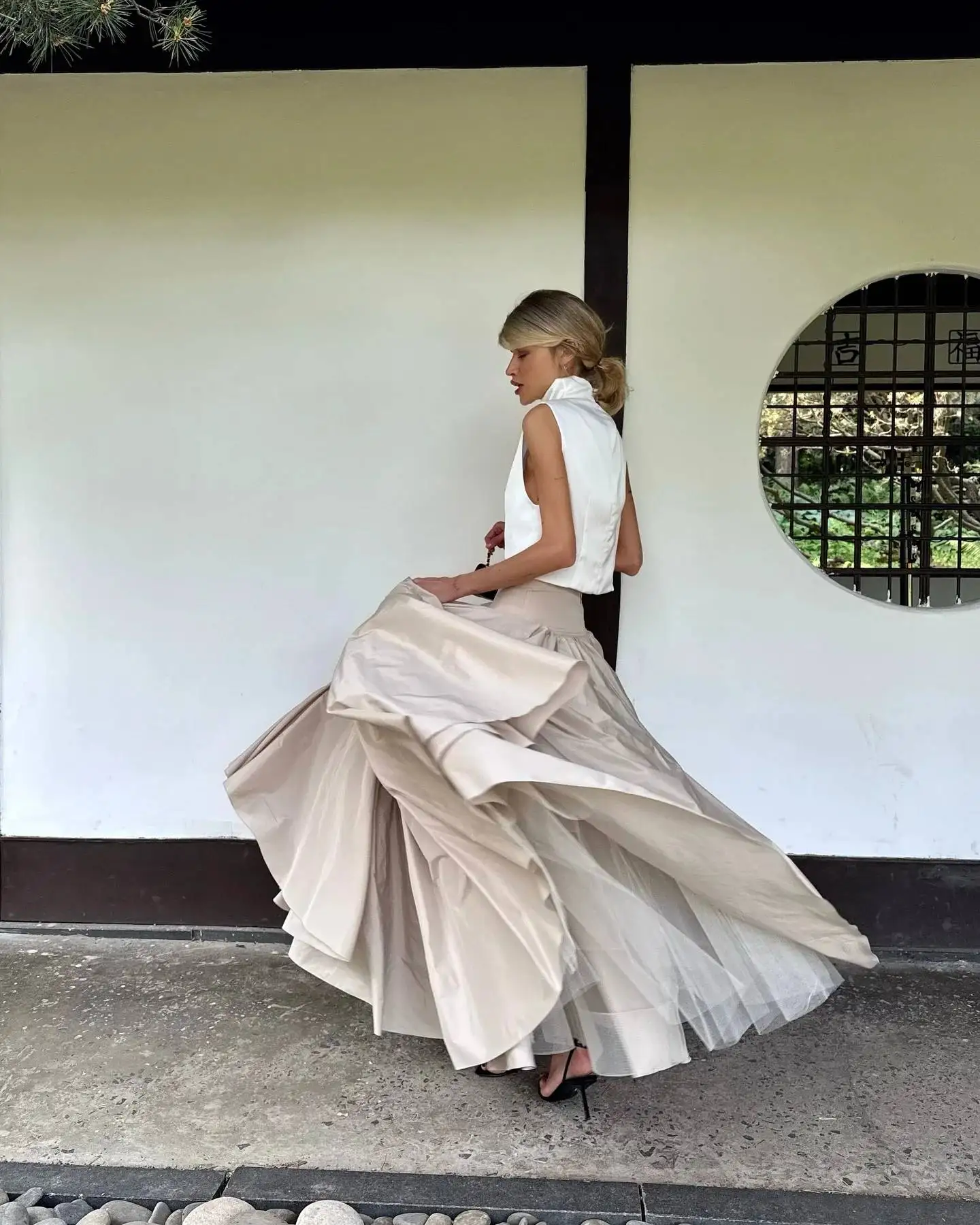 

New Khaki Long Skirts Women Floor Length Elegant Style Skirt Zipper Custom Made Color Size Maxi Skirts Party Wear