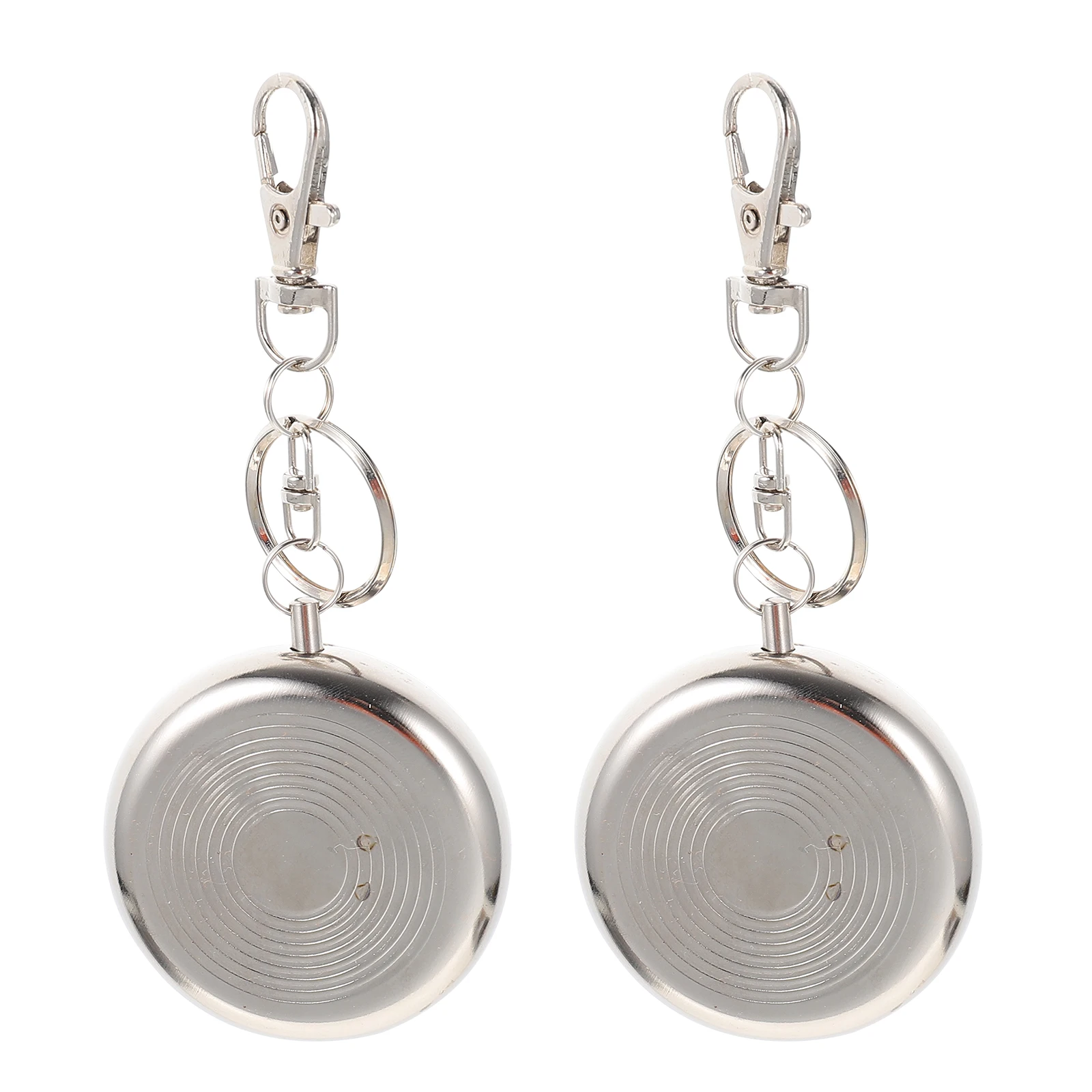 

2 Pcs Portable Metal Ashtray Outdoor Mini Adornment Hotel Travel Case Silver Holder