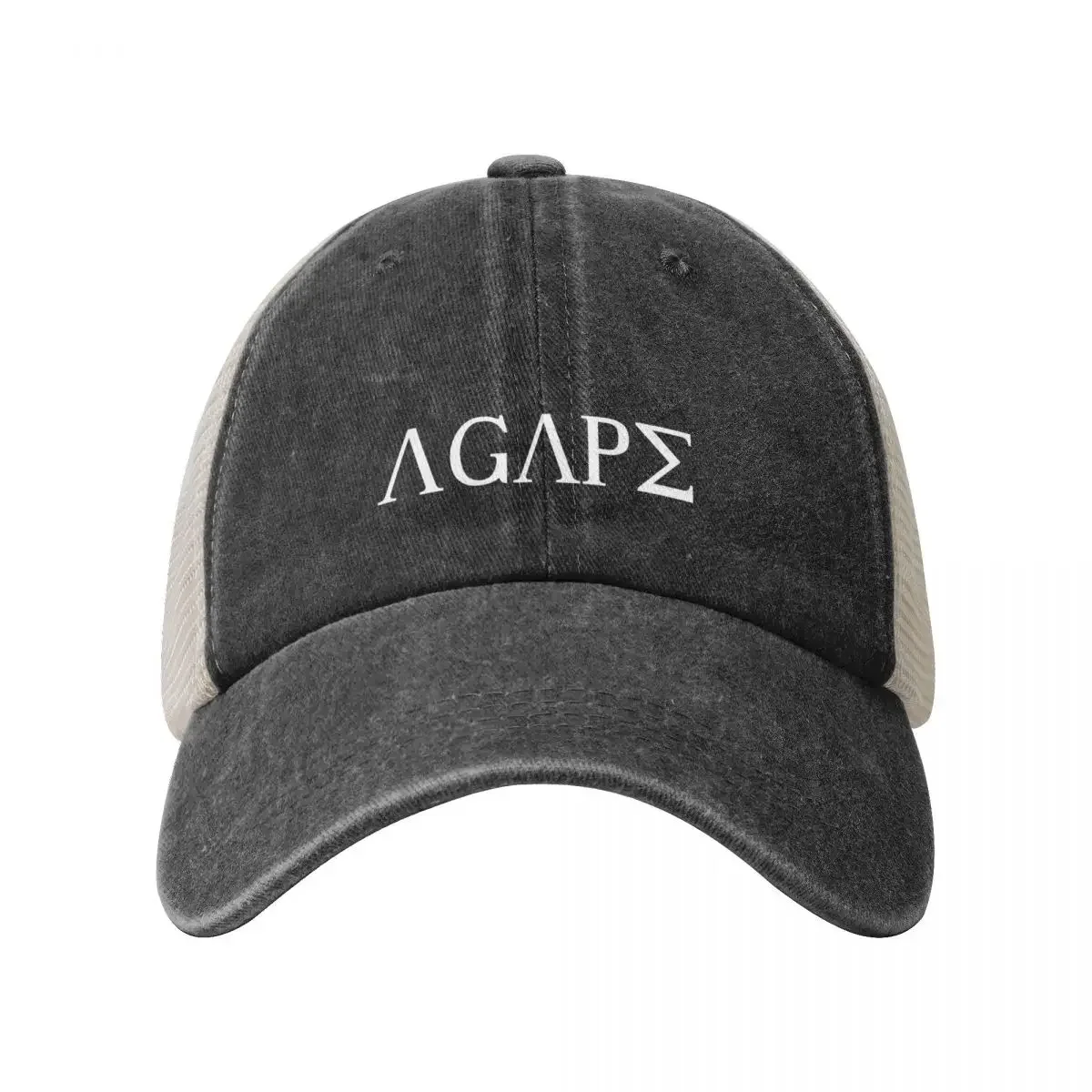 Agape (?γ?πη) Love White - Greek Baseball Cap tea Hat Hood Snap Back Hat Girl'S Hats Men's