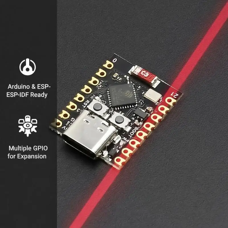 @*ESP32 C3 Mini Development Board 16Pin Type C WiFi BT Module 32Bit Single Core for Smart Home Device DIY Prototyping