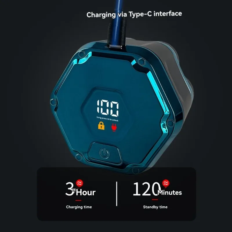 【NEWLY】Magnetic Suction Electric Shaver For Men, 7-Blade Head, Digital Display, Full Body Wash, 120-Min Battery Life
