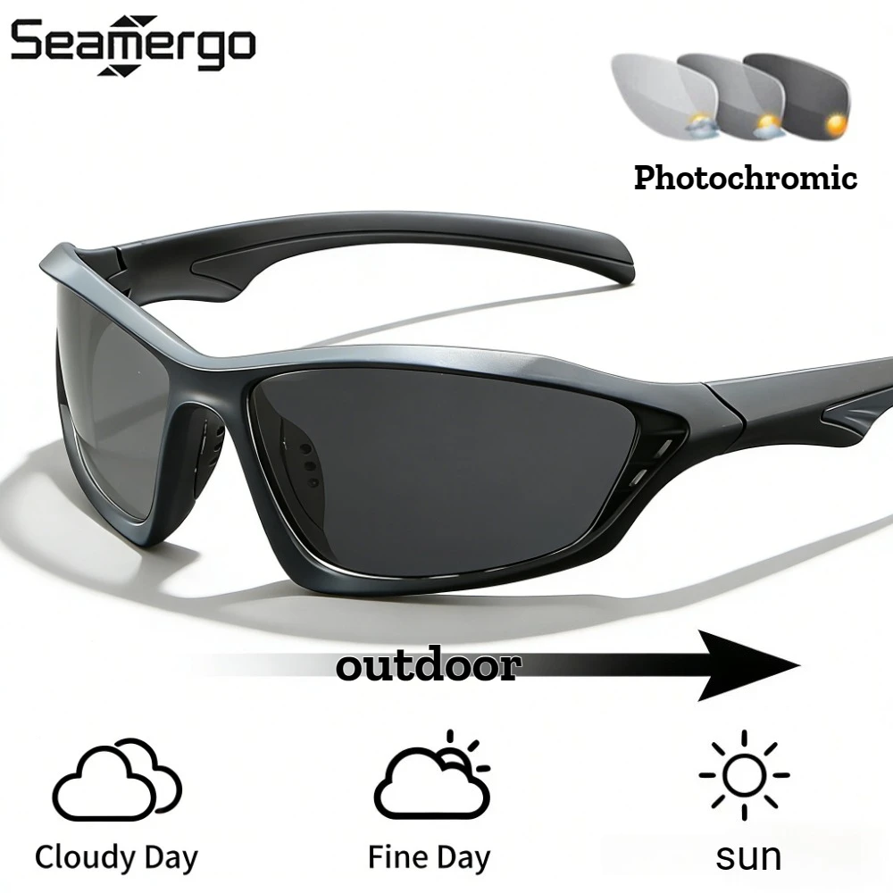 

SEAMERGO Men's Women's Fashion Outdoor Polarized Sunglasses Sports Riding Photochromic Sunglasses Driving Night Vision Glasses