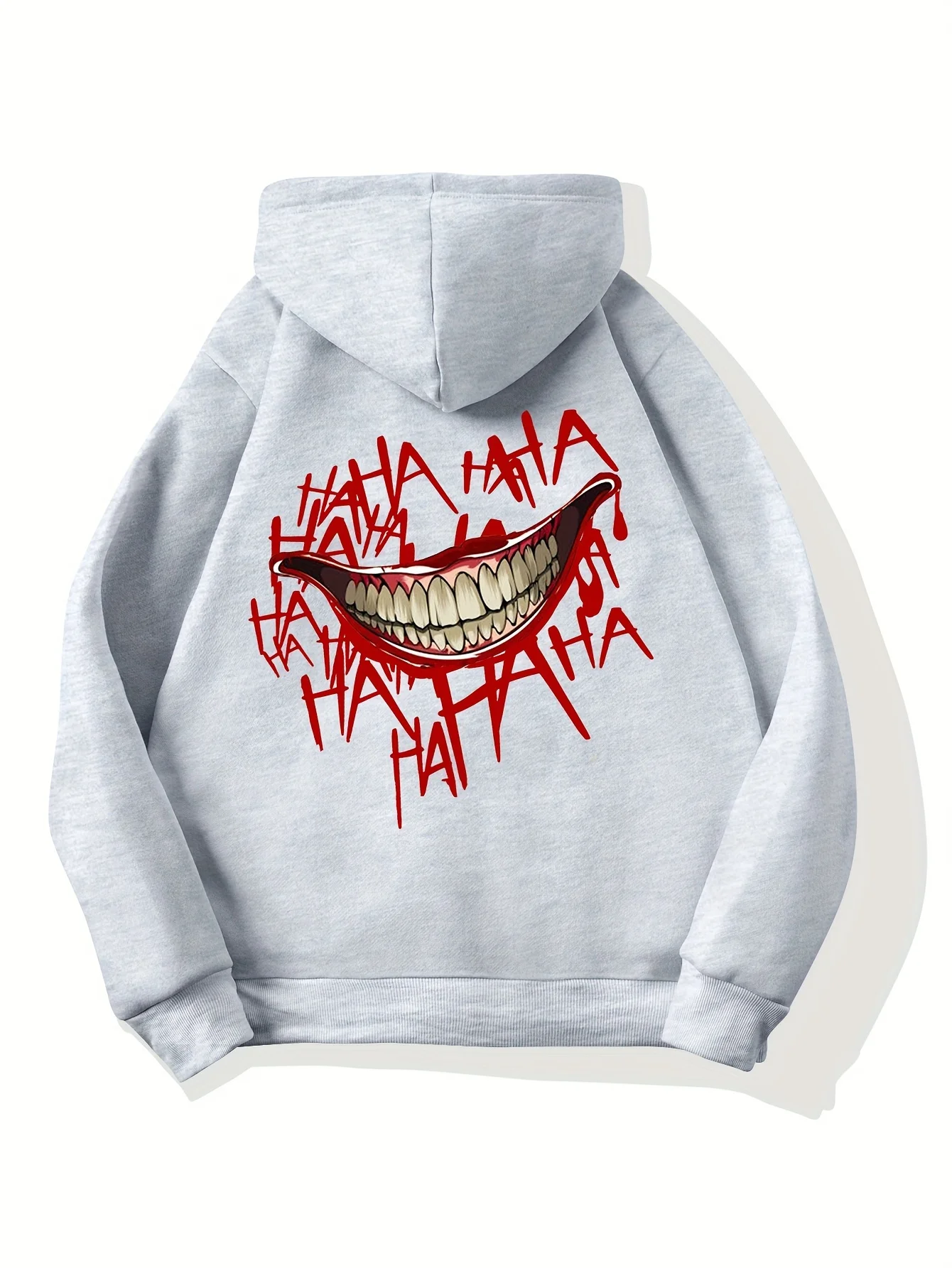 Evil Clown Smile Printed Hoodies Casual Street Women Sweatshirts Comfortable Fleece Pullover Crewneck Loose Female Tops Clothes