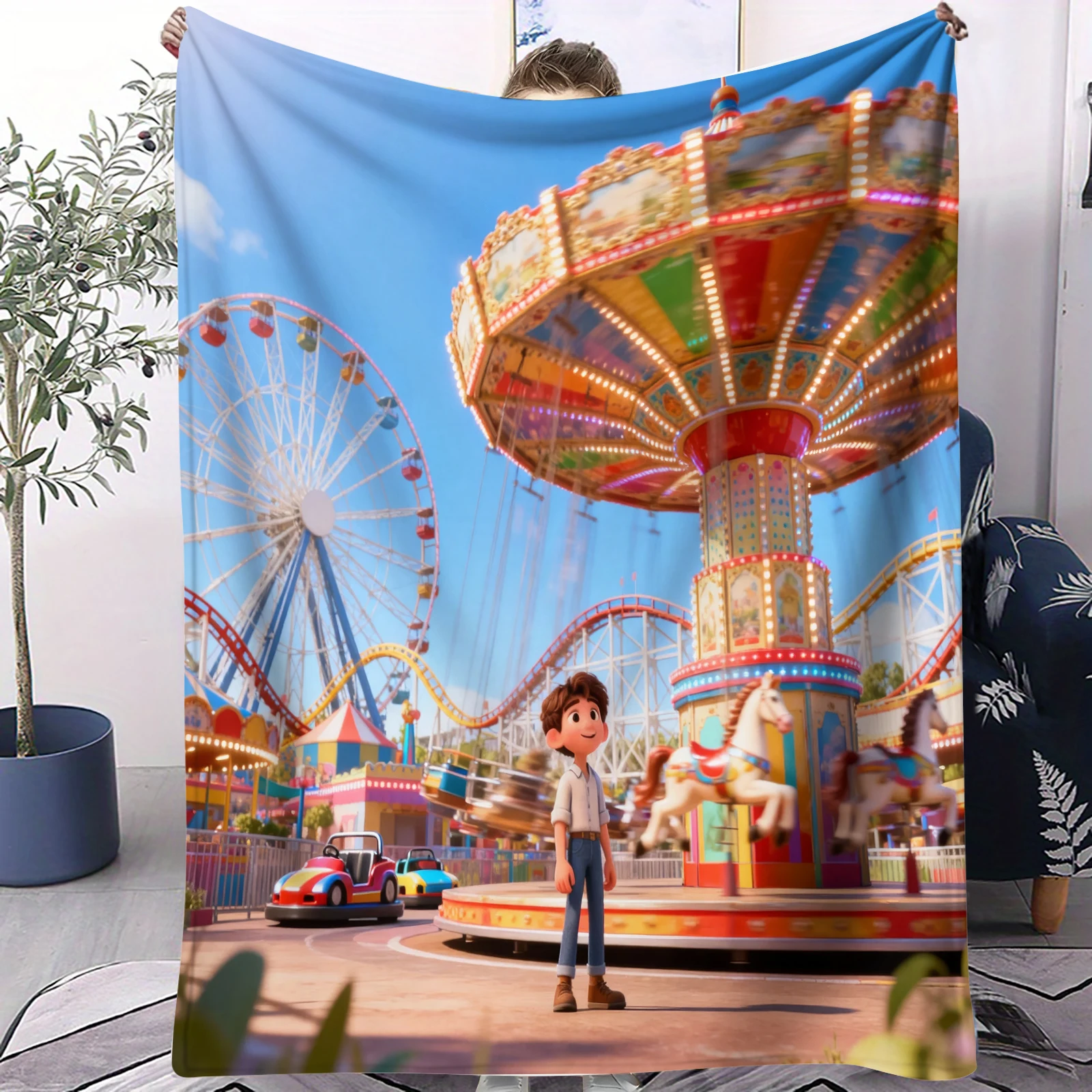 LUCA الكرتون المطبوعة الفانيلا رمي بطانية كل موسم بطانية لينة ومريحة المنزل السفر الكبار والأطفال بطانية دافئة #1