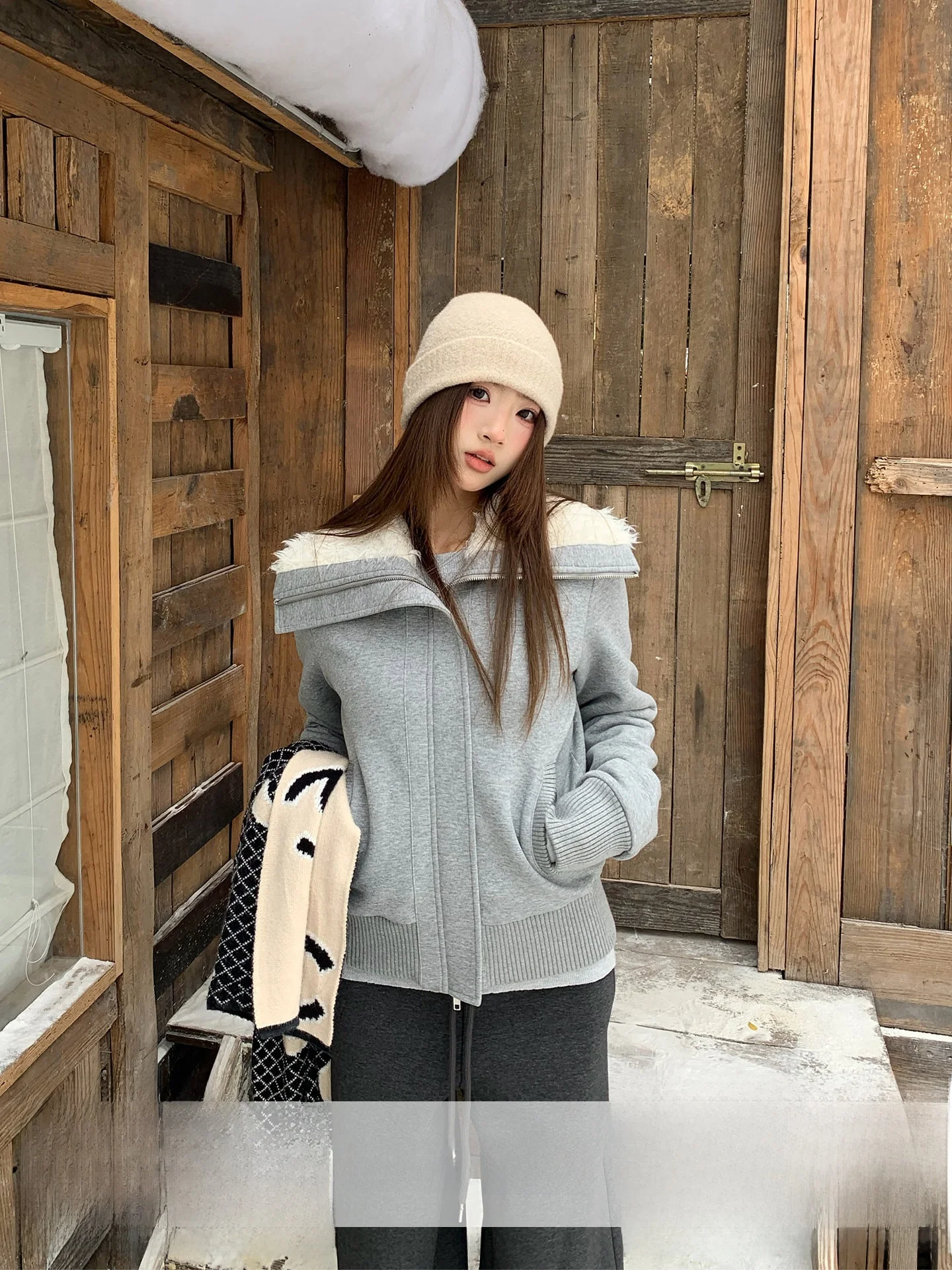 

Женское зимнее пальто Orange Tree Vintage с большим воротником, на меховой подкладке, приталенное, высокого качества, повседневное, модное