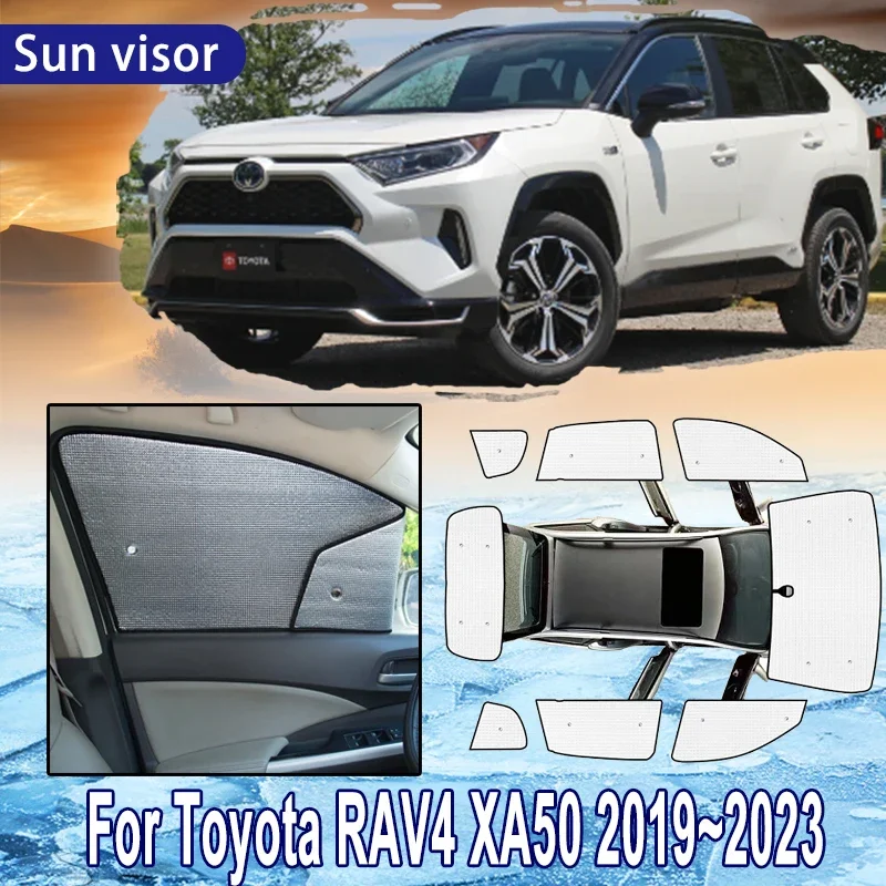 

Автомобильный солнцезащитный козырек с полным покрытием для Toyota RAV4 XA50 2019 2020 2021 2022 2023, автомобильный солнцезащитный козырек на лобовое стекло, аксессуар для бокового окна