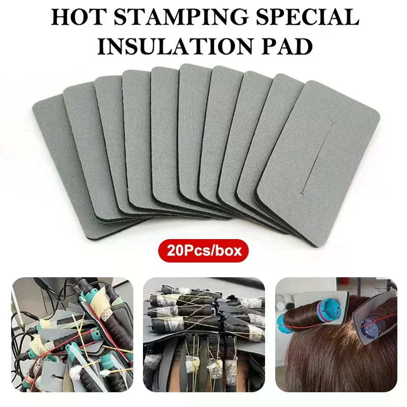

20 Pcs Salon Hair Perming /Thermal Insulation Cotton Pad Rubber Patch Curl Wave Crimp High Temperature Accessory Styling Tools