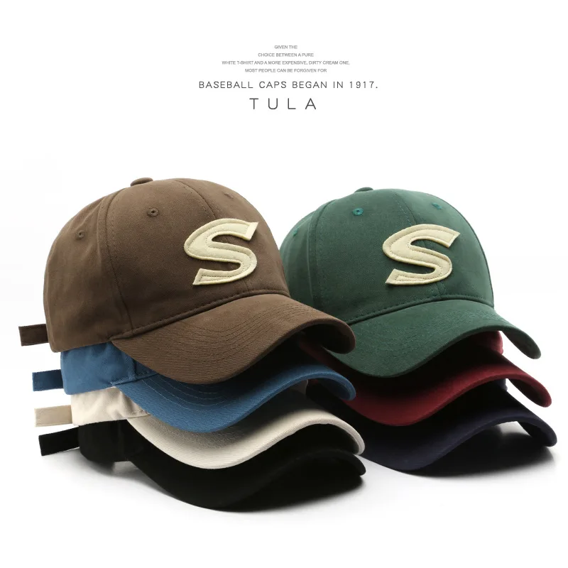 Baseball Cap S letter Cap Sun hat Spring Autumn baseball cap Breathable outdoor Leisure Hats For adult