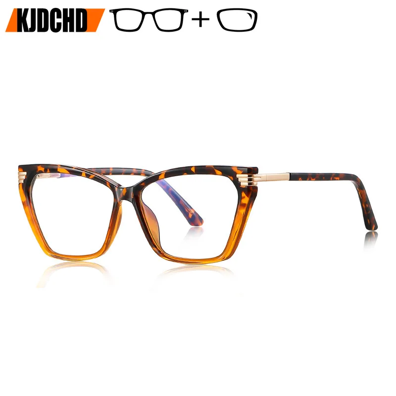 KJDCHD Fashion Women Cat Eye Optical Prescription Glasses Blue Light Blocking Reading Progressive Multifocal Formula Eyewear