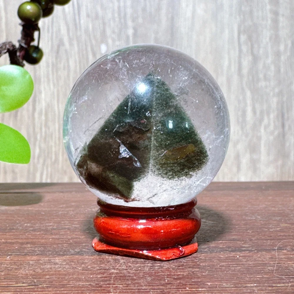 Natural Stone Small Crystal Garden Quartz Phantom Sphere  Healer Rock Decoration Rough Polished Healing Energy Lucky Gifts