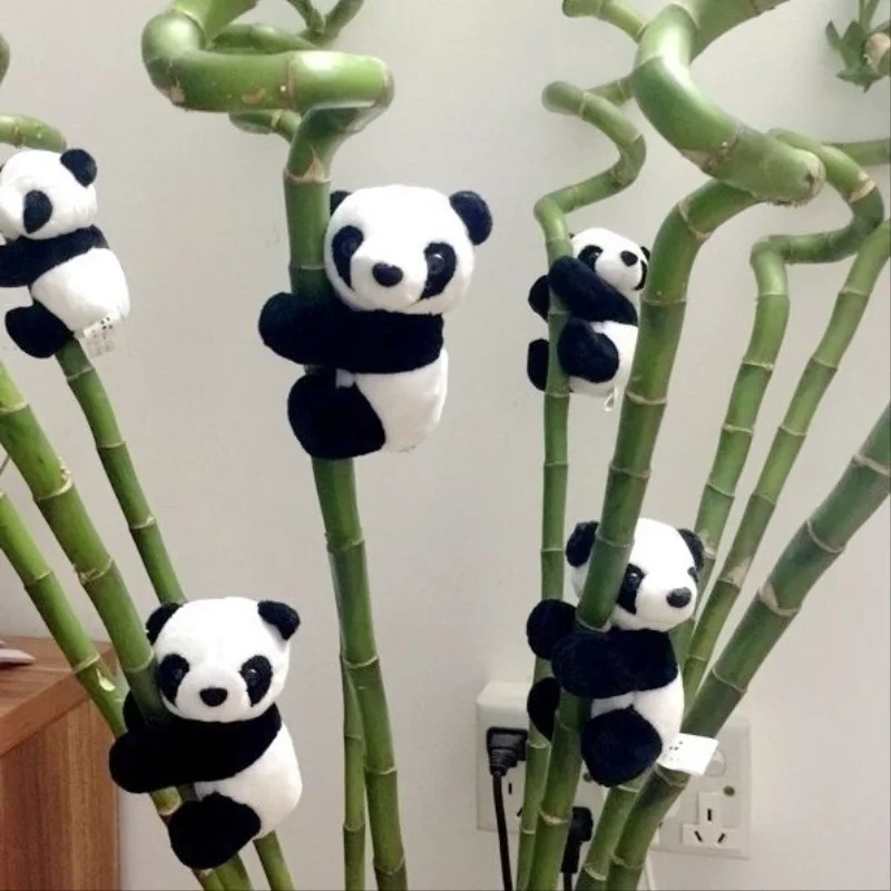 Minifiguras de Panda con Clip para decoración del hogar, 1 piezas, muñeco de Panda de dibujos animados, Micro paisaje, adorno de flores en maceta, regalos creativos para cualquier lugar