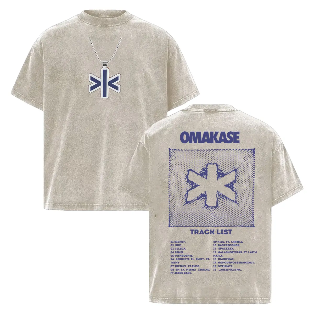 Alvaro Diaz Omakase Album Track List Vintage Washed T Shirt Men Women Hip Hop Pop Music T-shirts Summer Tops Casual Cozy T-shirt