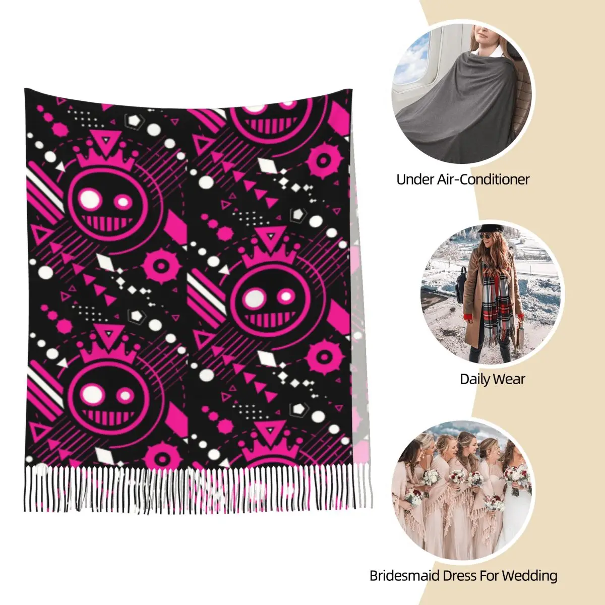 Just Shapes And Beats Blixer Scarf Tassel Scarves Women Soft Warm Shawls and Wraps Long Fall Winter Shawl Wrap