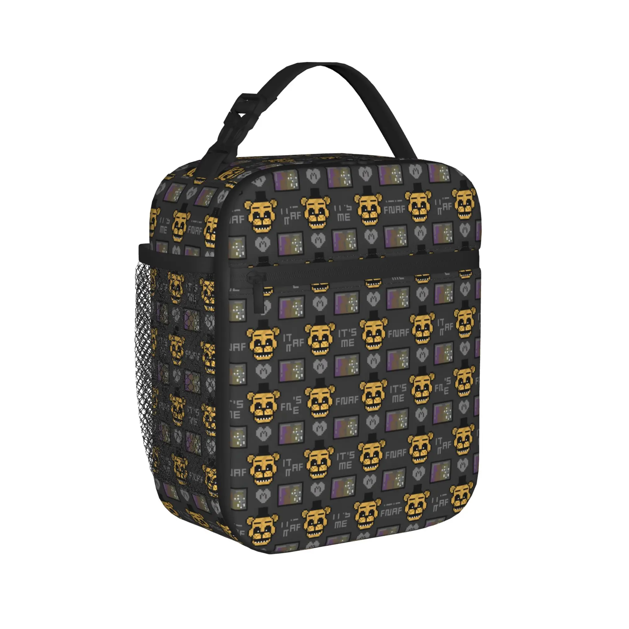Custom FNAF At Freddys Portable Lunch Boxes  Leakproof Adventure Game Cooler Thermal Food Insulated Lunch Bag Office Work view 2