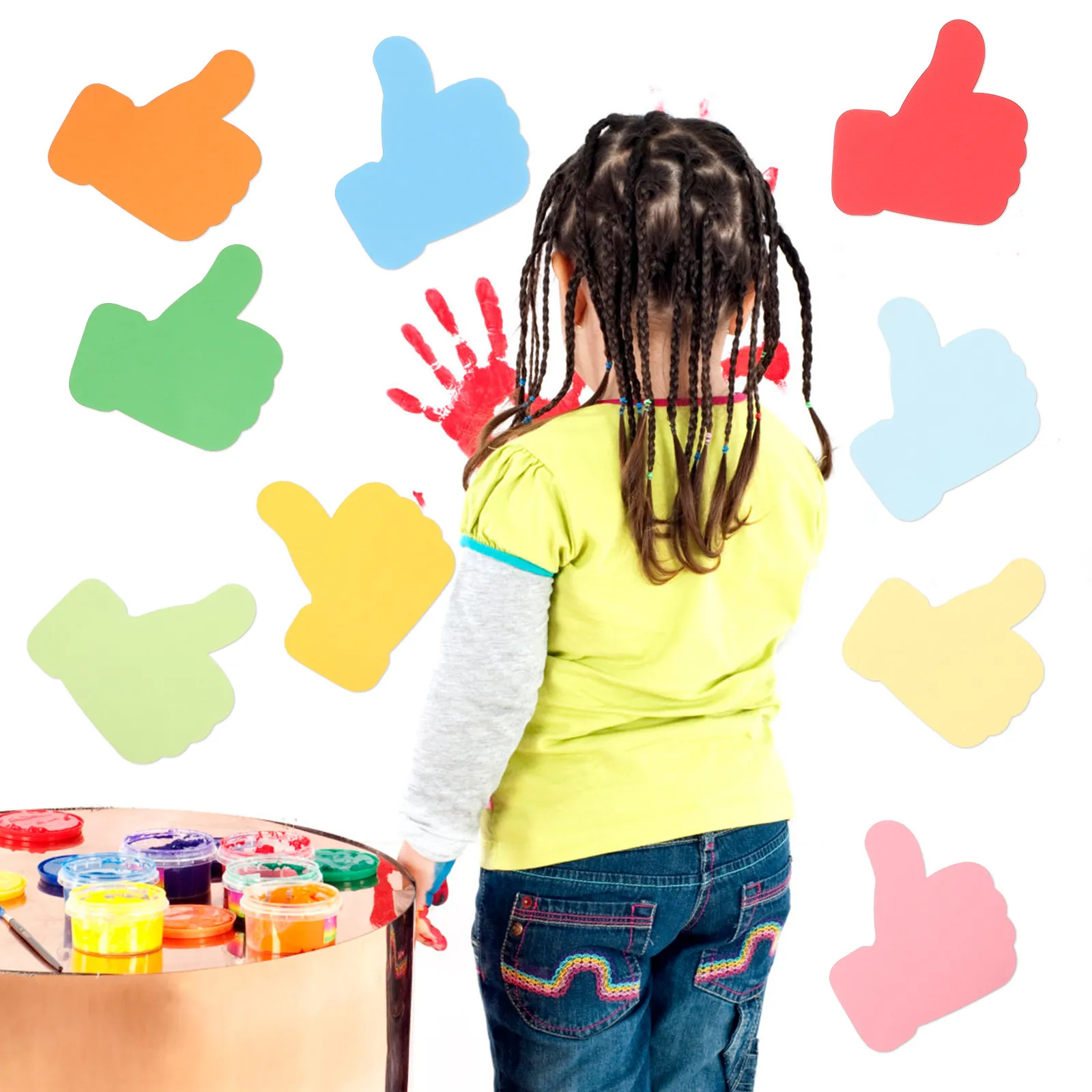 54Pcs Classroom Paper Cutouts Creative Delicate Designed DIY Cutout Decorations Paper Craft for Wall Cards Home