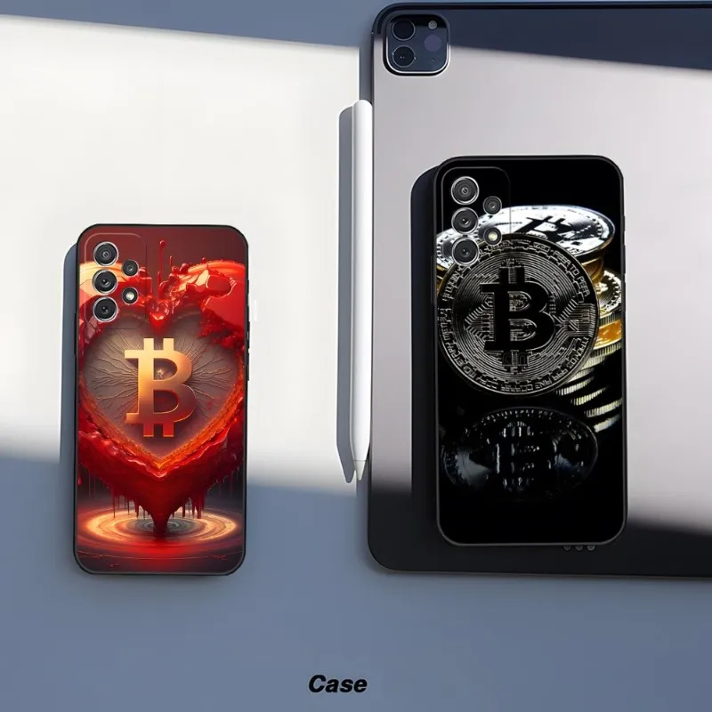 Crypto Currency Bitcoin BTC Creativity Letter Phone Case For Redmi 8 10 Poco X3 9 X3Nfc 12 9T X3 9A 10 Pro Note 12 11 X5 Pro 8