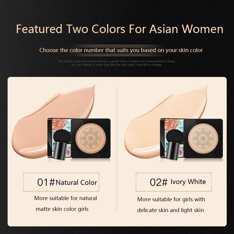 Bioaqua IMAGES BB Air Cushion CC Cream Foundation Concealer Mushroom Head Whitening Waterproof Brighten Face Base Tone Korean