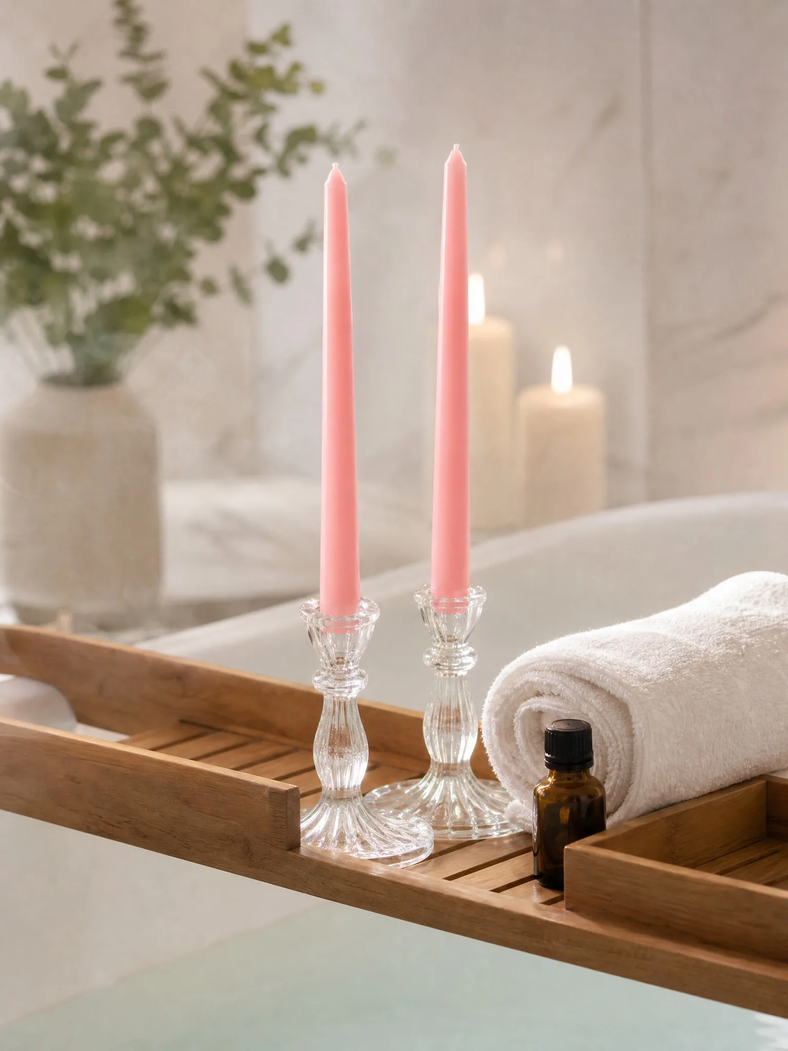 4pcs/2pcs Pink Stick Wax Aromatherapy Candle Set, Made of Pure Natural Soy Wax, No Black Smoke, Table Decoration, Home Decoratio image 4